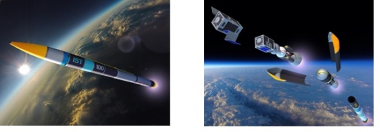 <Image of Sub-Orbital Rocket> <Image of Rocket for Micro Satellite>