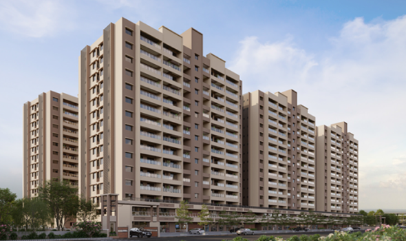 Simulated impression of completed exterior of building
