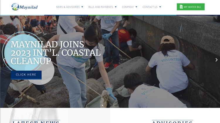 Maynilad Water Services ホームページ